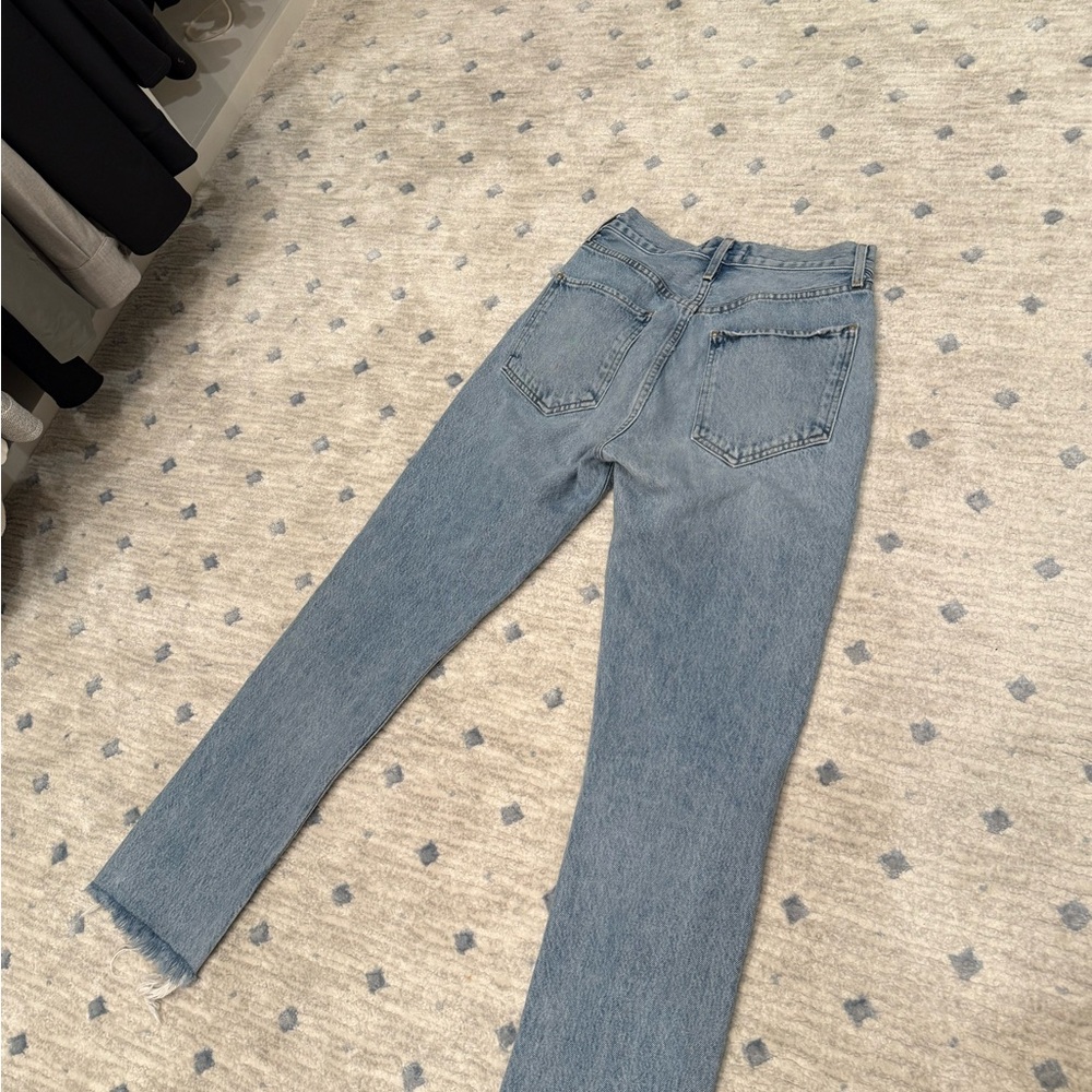 Agolde Light Blue Straight Leg Jeans - Picture 3 of 7